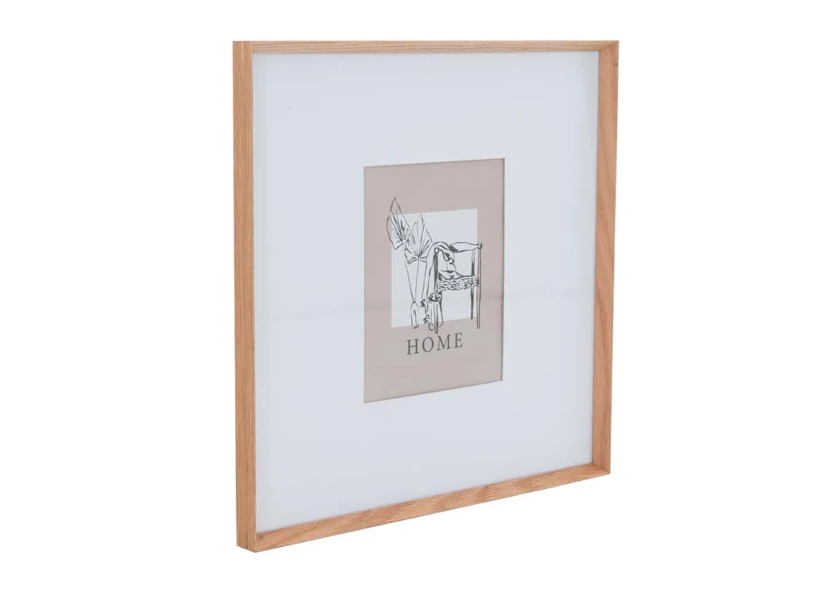 A dimension image of the Myla Oak frame with 47cm x 47cm