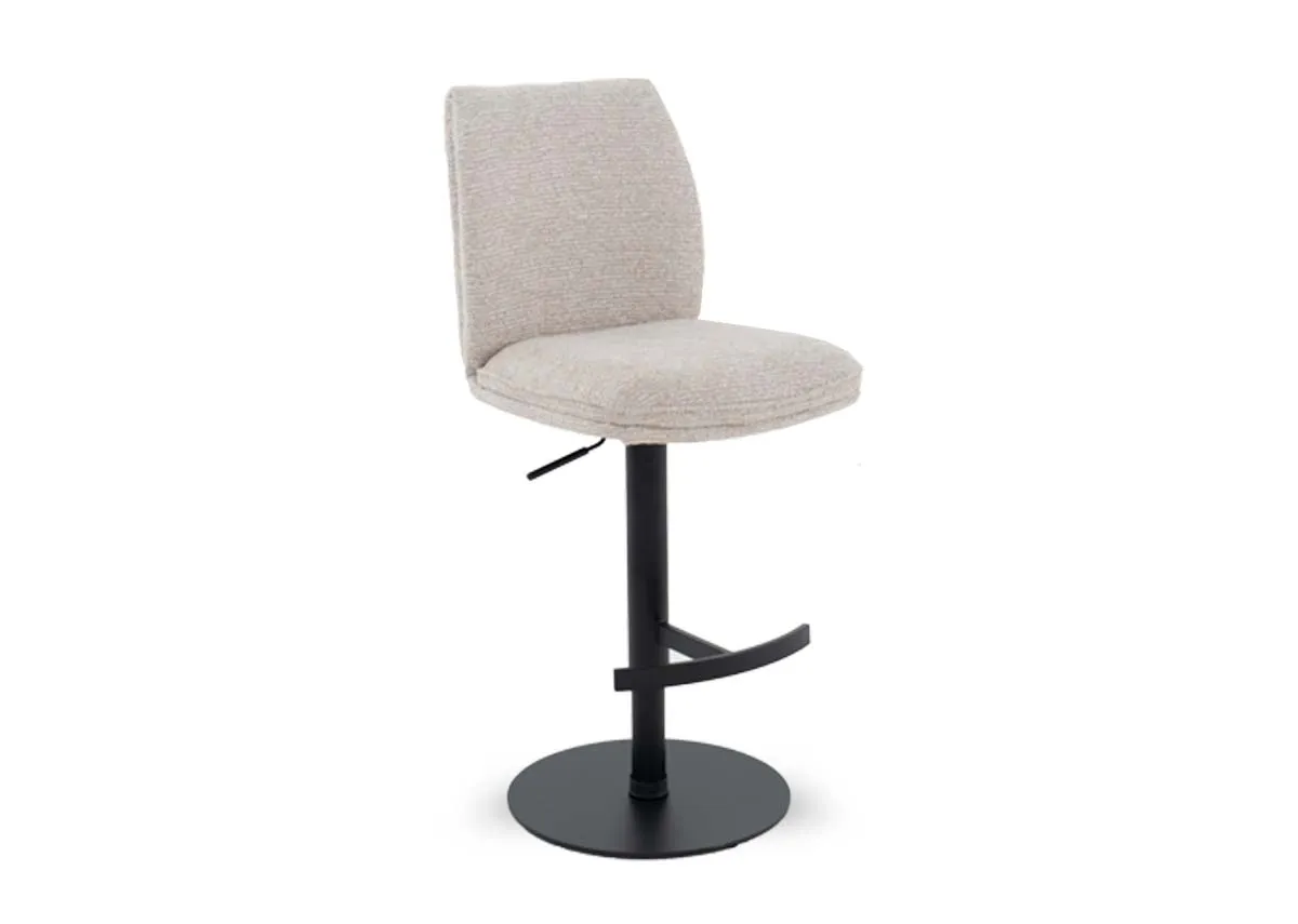White Fabric Counter Bar Stool - Fossana