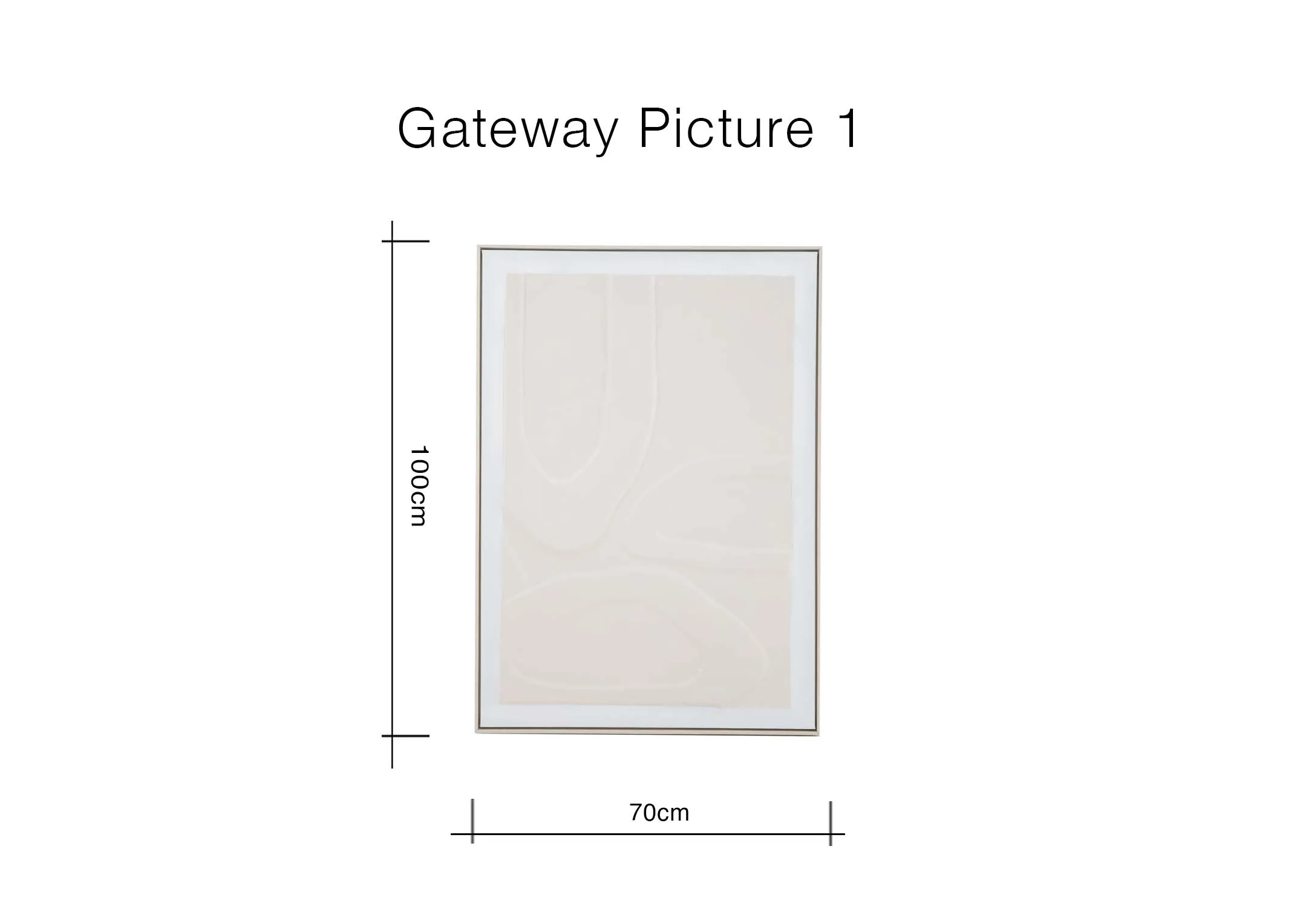 A dimension image of the Gateway I picture with 70cm x 100cm
