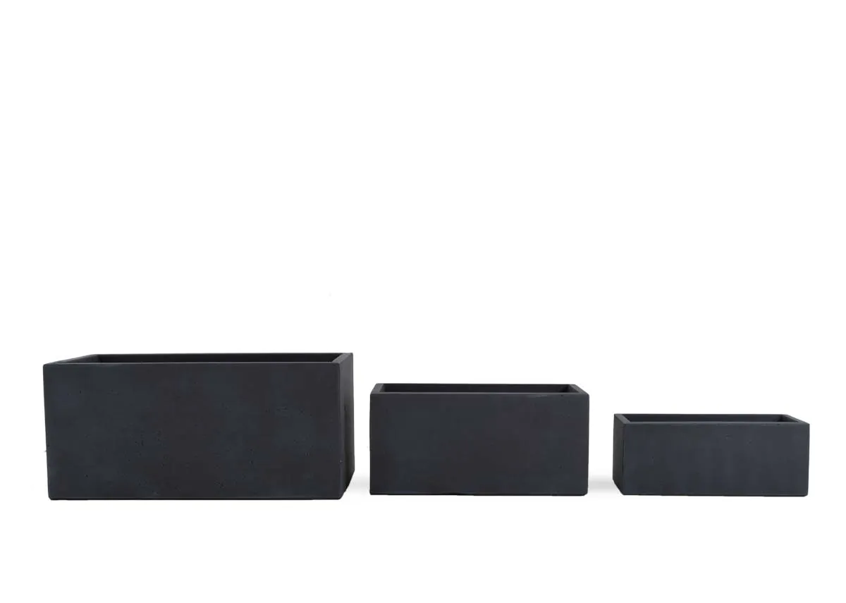 A set of 3 charcoal clay planters from EZ Livings Clay range.