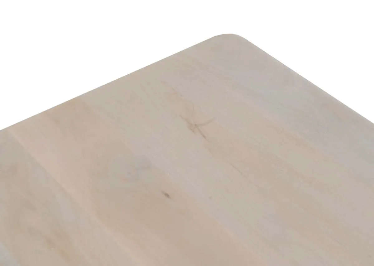 A natural coffee table from EZ Livings Ezra range.Closeup of detailed wood grain.