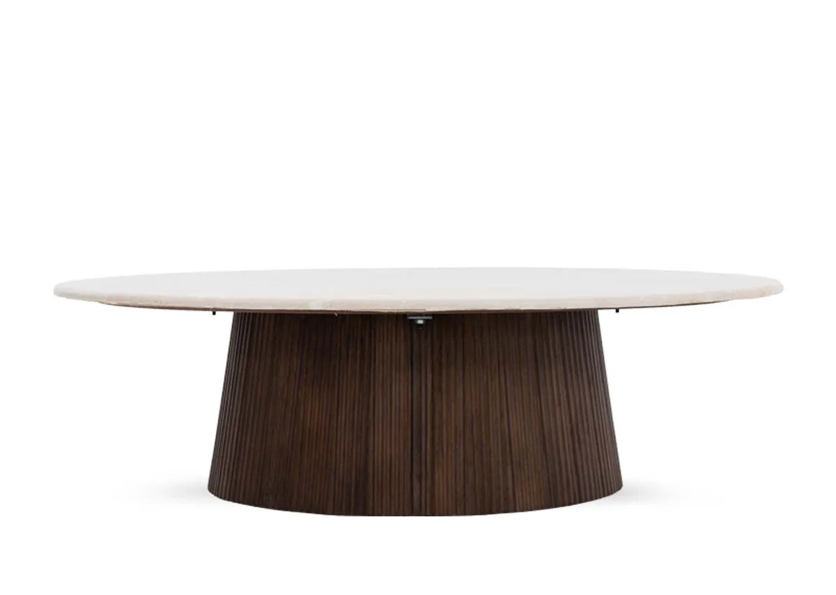 A dimension image of the Kira coffee table with 120cm x 70cm x 35cm