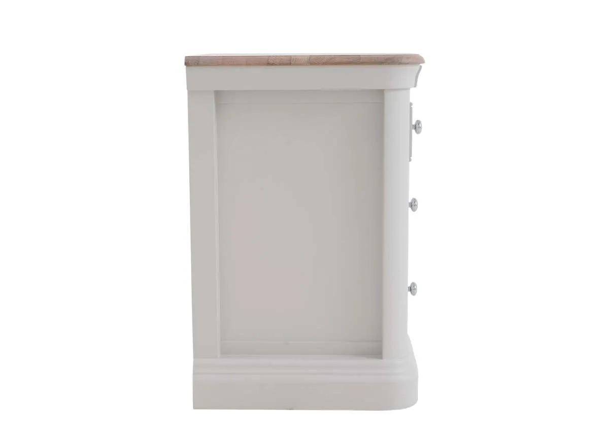 A grey 3 drawer locker from EZ Livings Kylemore range. Side view