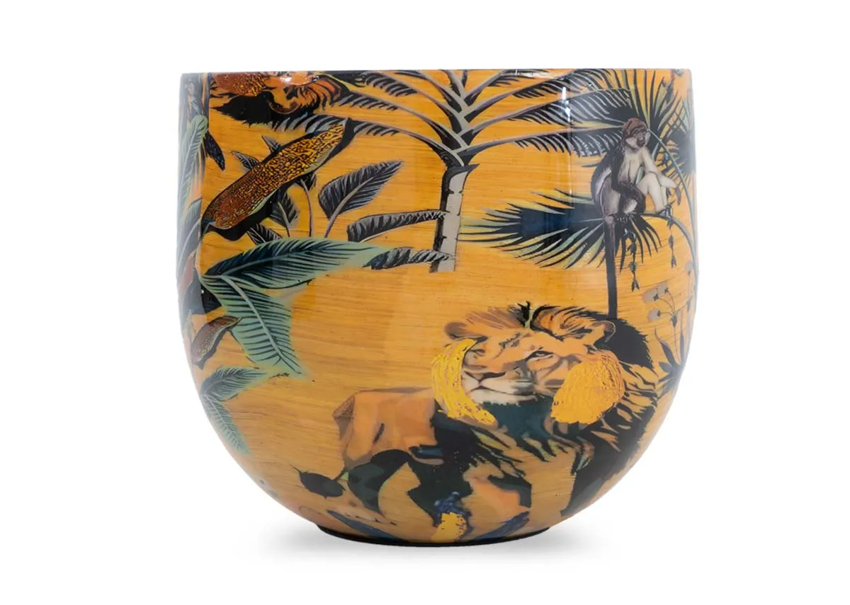Small Tropical Yellow Planter - Cleo