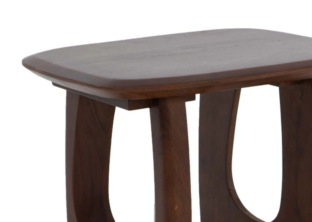 A dimension image of the Jet Brown side table with 65cm x 60cm x 50cm