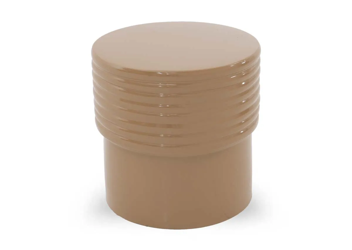 Light Brown Metal Side Table - Tanner