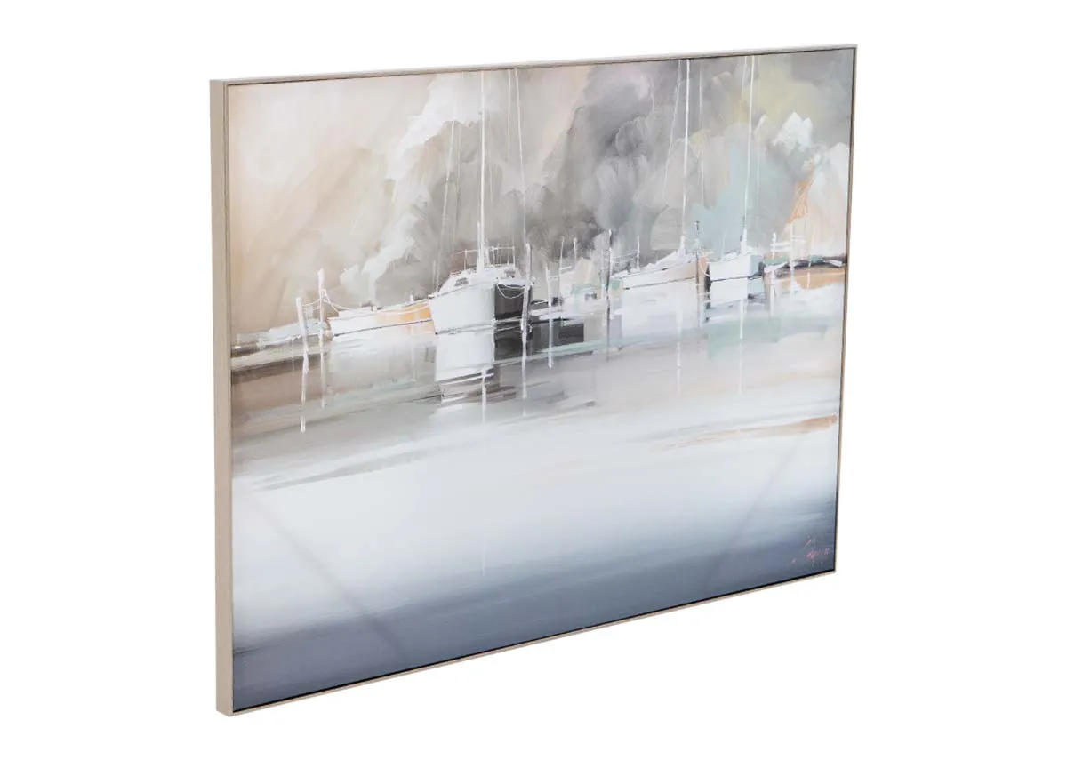 A dimension image of the Marina Mornings print with 122cm x 88cm