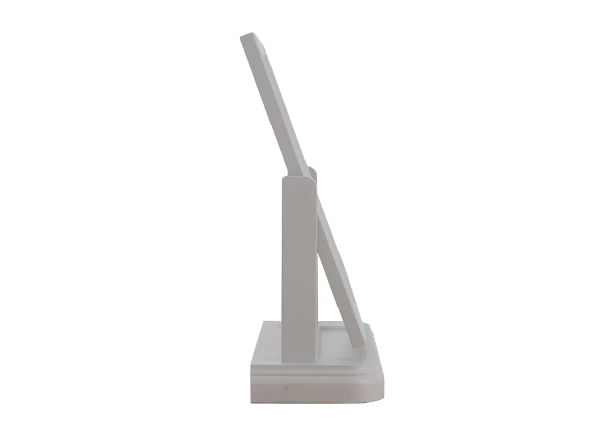 A grey vanity mirror from EZ Livings Kylemore range. Side view