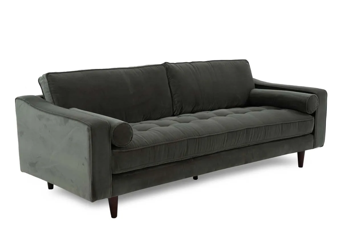 3 Seater Green Velvet Sofa - Genoa