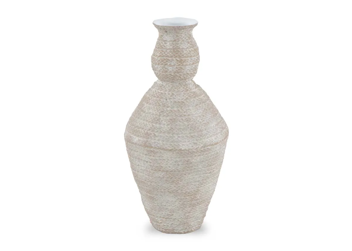 Large White Textured Vase - Primrose