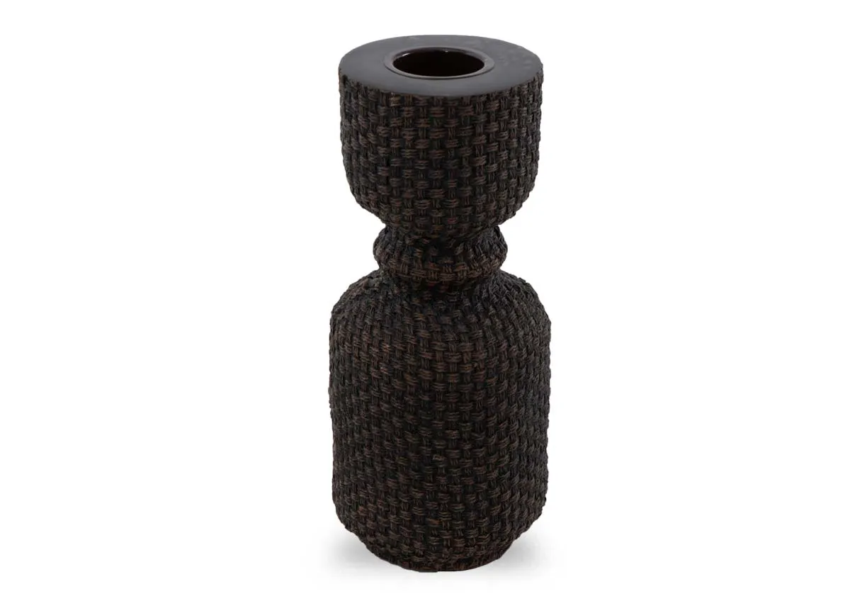 Large Dark Brown Candle Holder - Peony