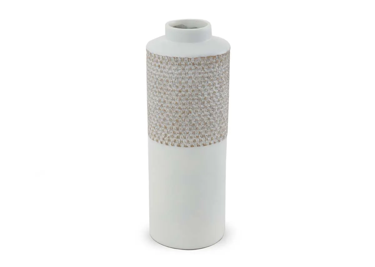Small Cream Vase - Hibiscus