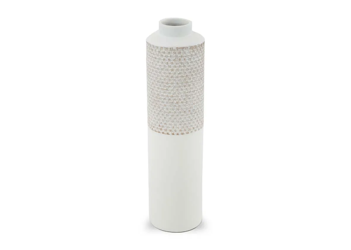 Large Cream Vase - Hibiscus