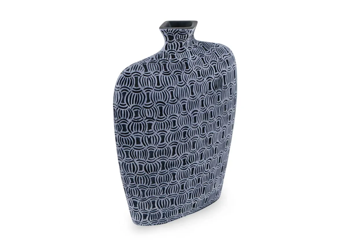 X-Large Navy Print Vase - Foxglove