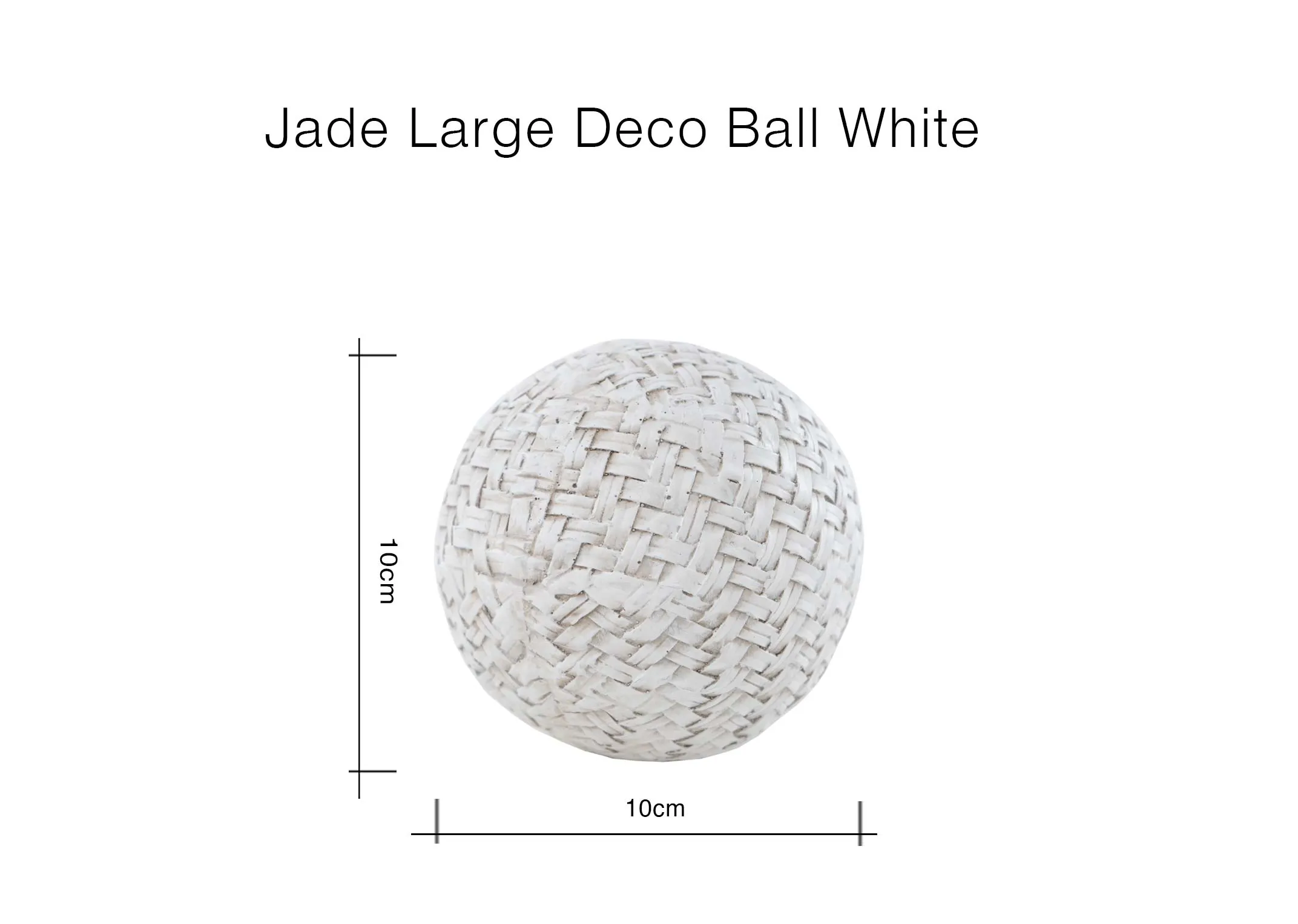 A dimension image of the Jade Ball with 10cm x 10cm