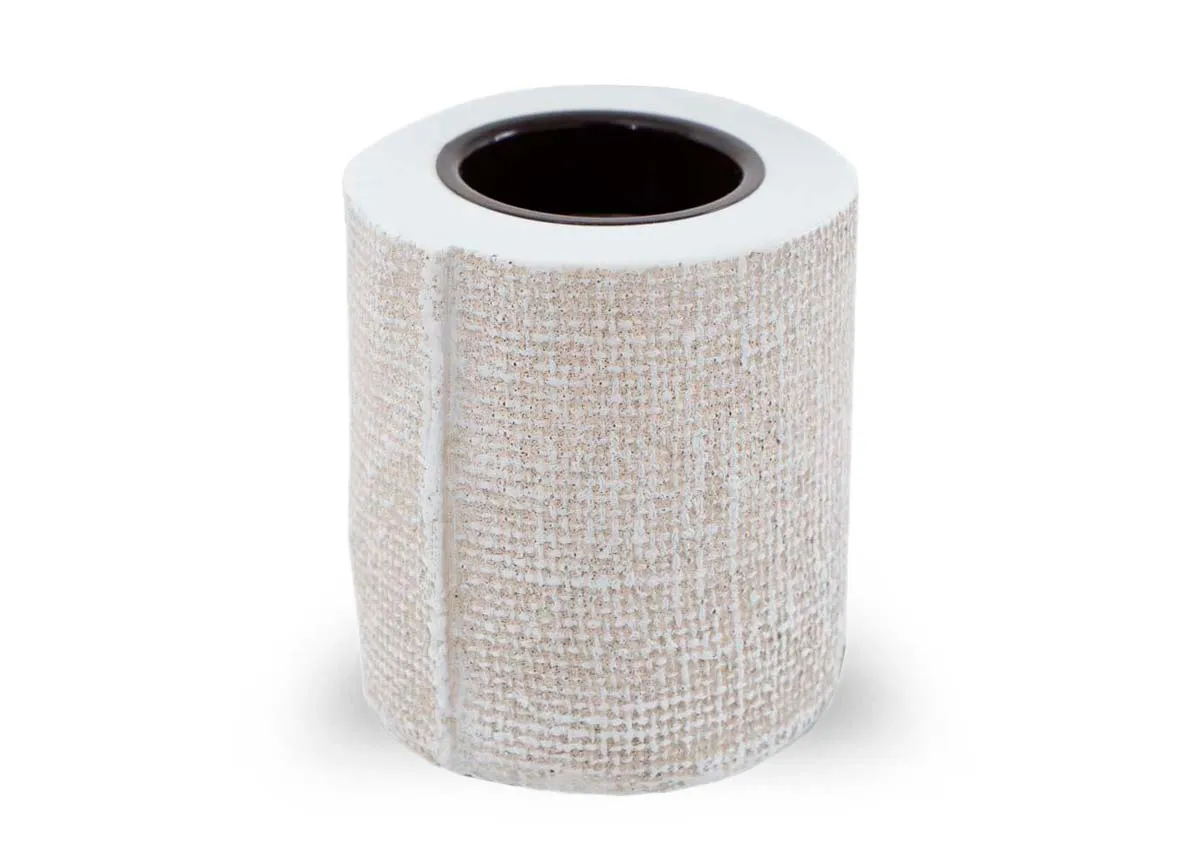 Medium Off-White Textured Candle Holder - Cala Lilly