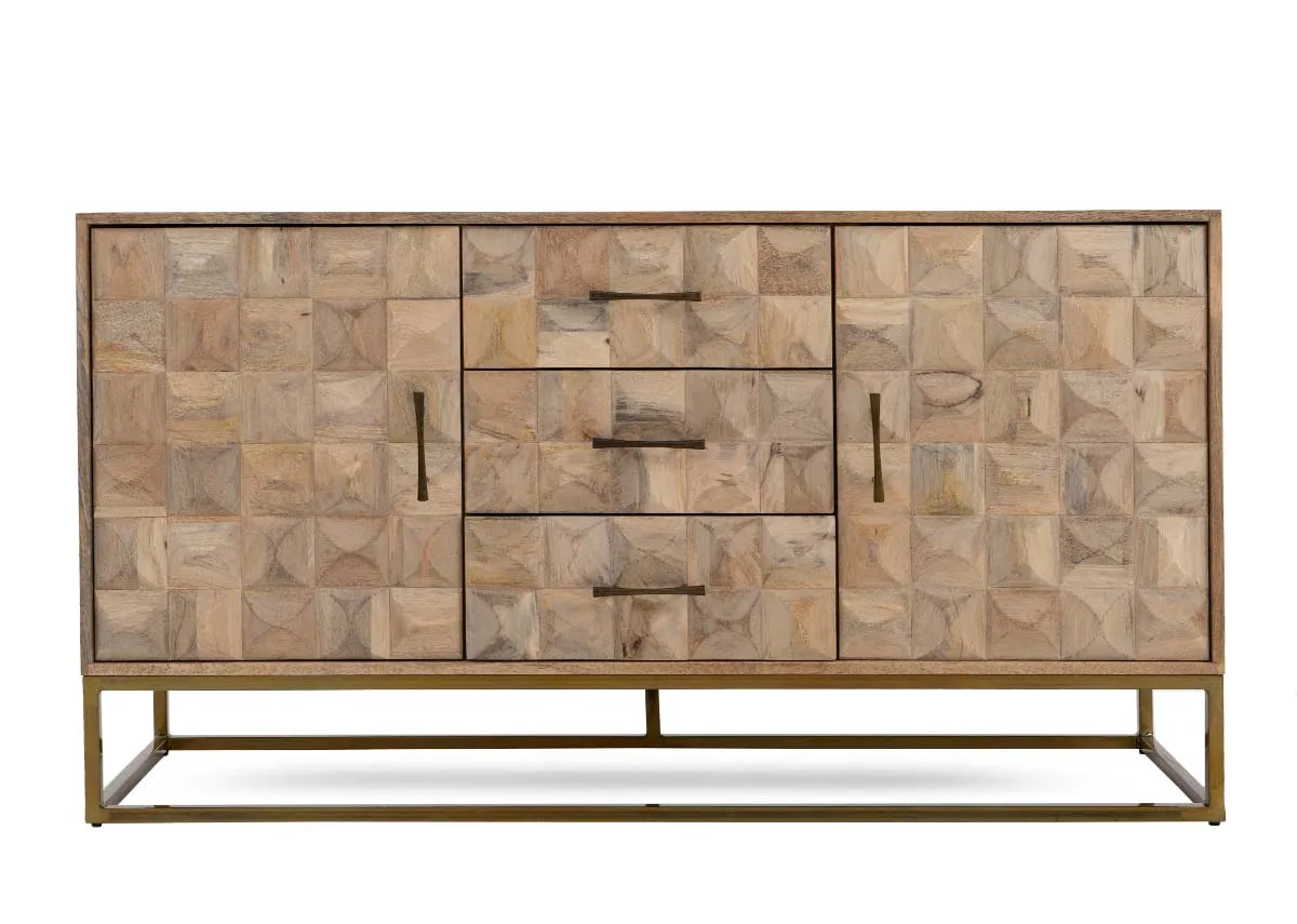 A dimension image of the Diva Sideboard with 145cm x 45cm x 80cm