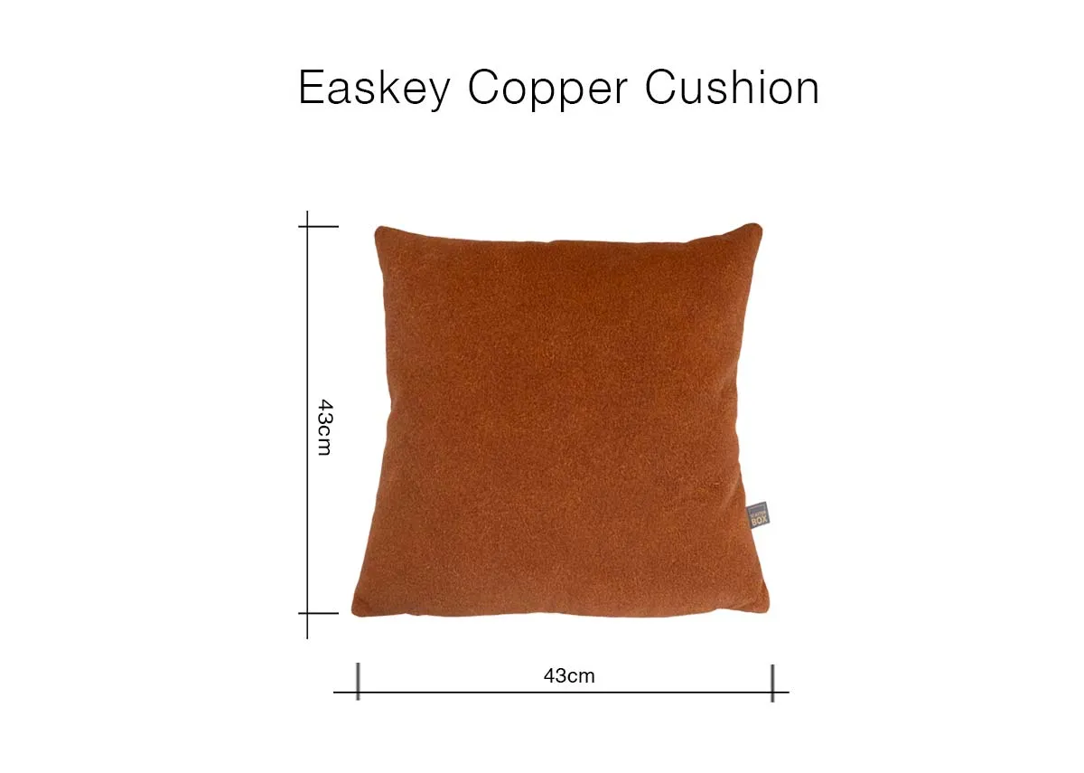 A dimension image of the Easkey Cushion with 43cm x 43cm