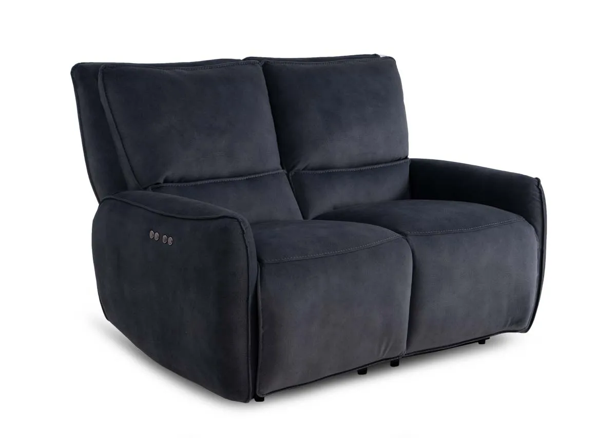 2 Seater Navy Fabric Zero Gravity Power Reclining Sofa - Quentin