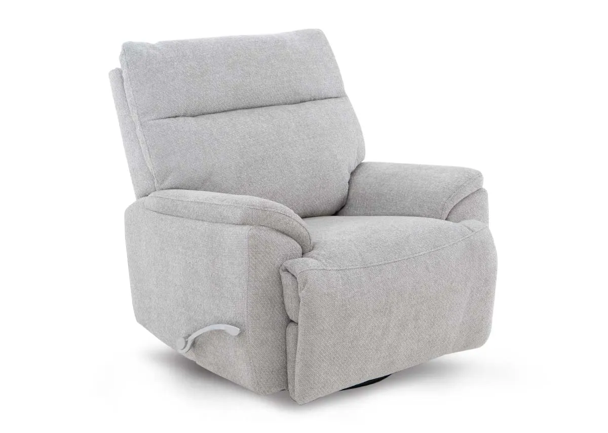 Silver Fabric Power Swivel Rocker Recliner - Mallow