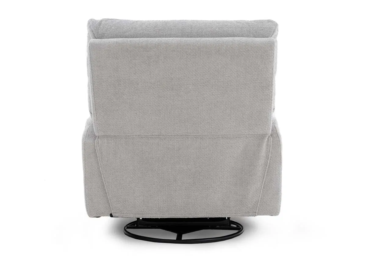 A dimension image of the Silver recliner with 99cm width x 99cm height x 80-120cm depth