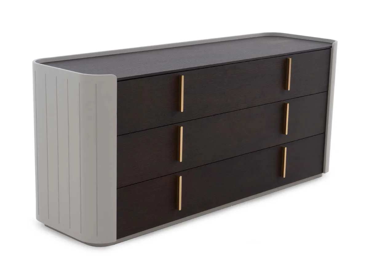 3 Drawer Brown & Grey Dresser - Canna