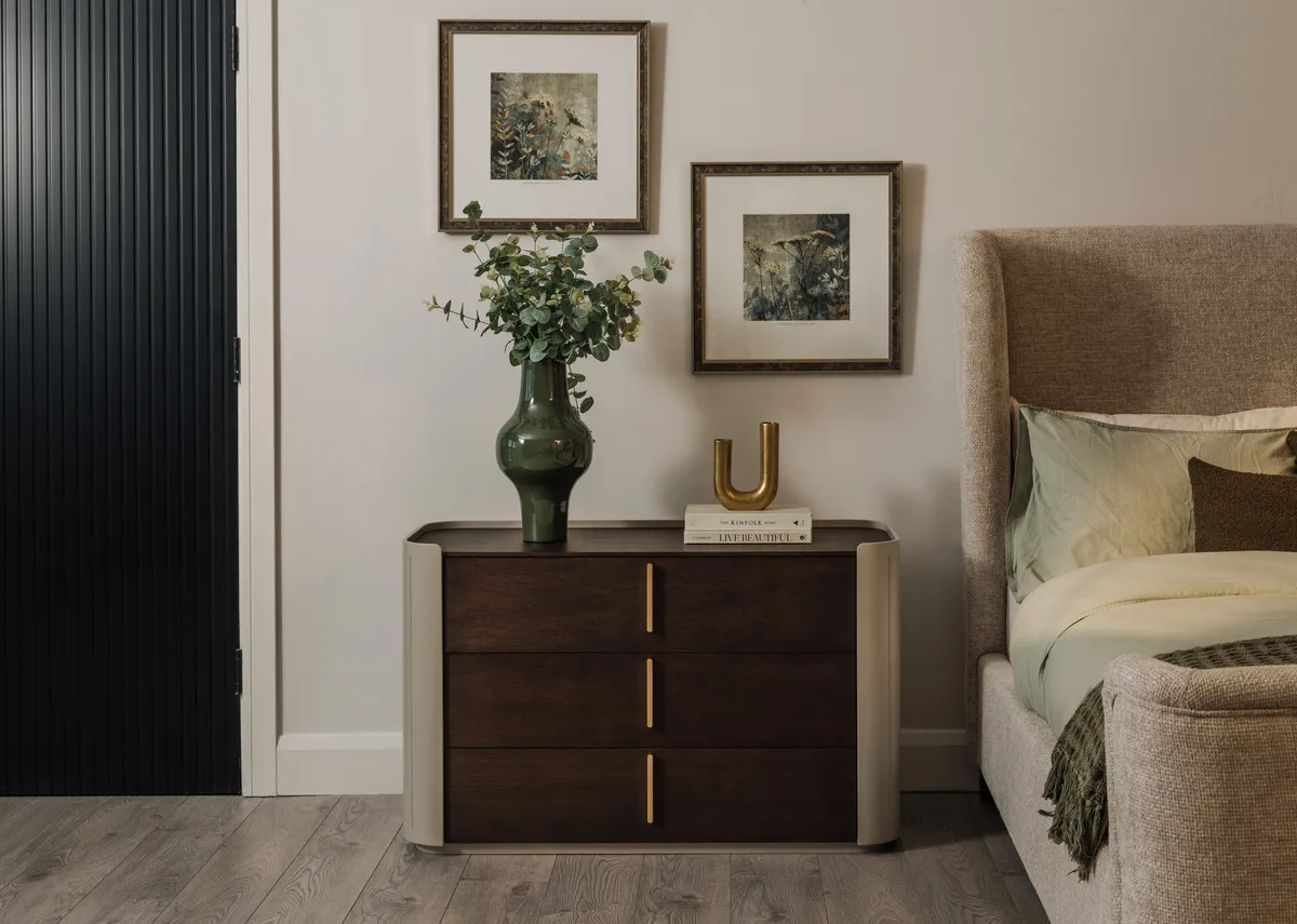 3 Drawer Brown & Grey Chest - Canna