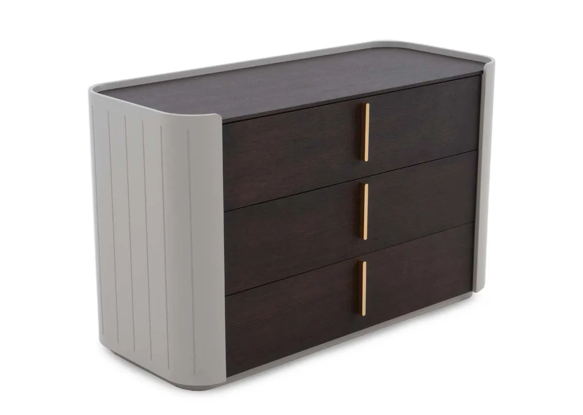 3 Drawer Brown & Grey Chest - Canna