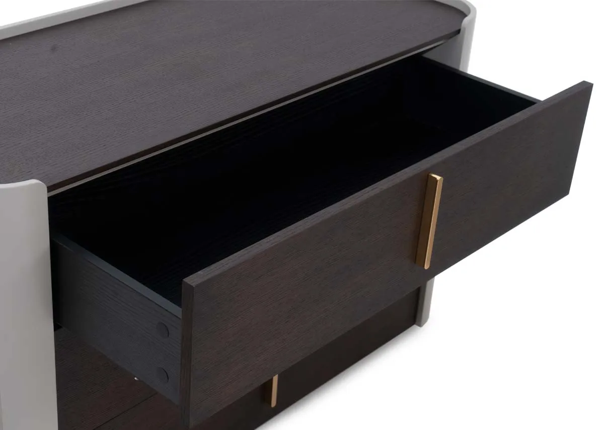 A dimension image of the Canna Chest of Drawers with 110cm x 46cm x 68cm