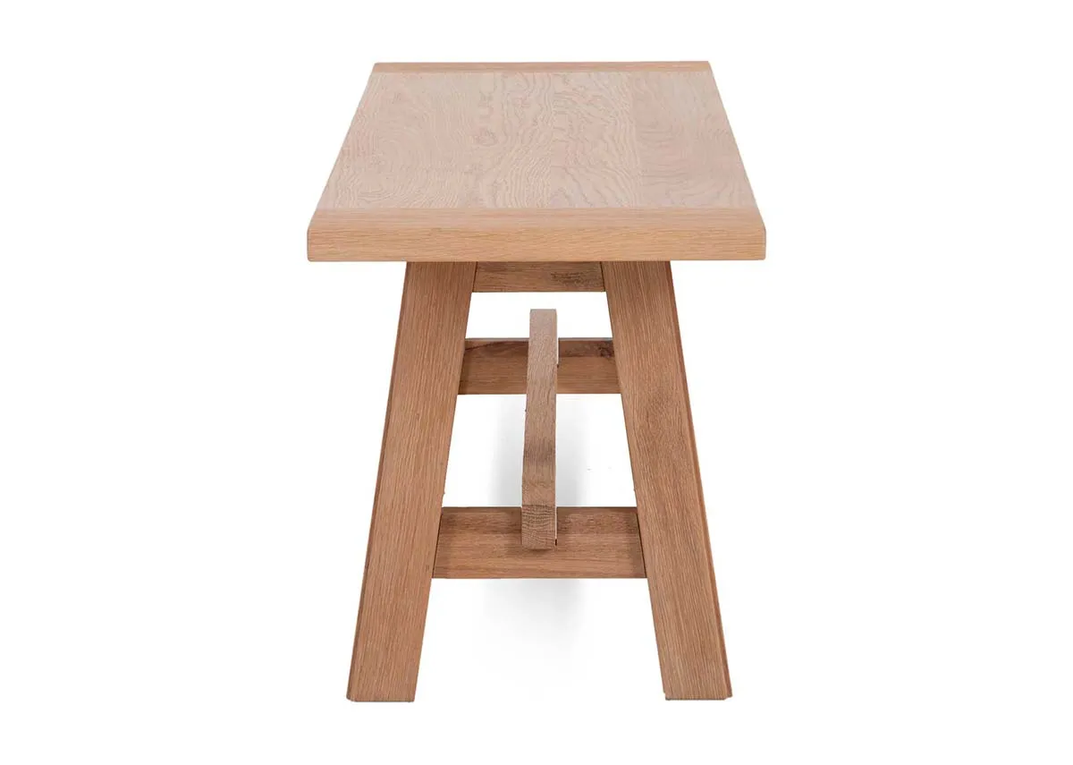 A dimension image of the Albany Oak Dining Bench with 194cm x 38cm x 45cm