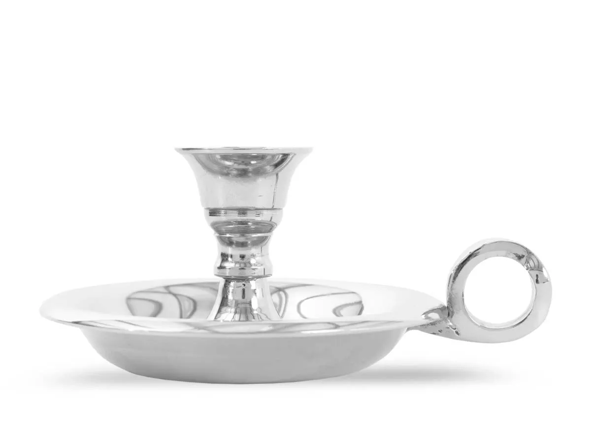 A dimension image of the Belle nickel candle holder with 15cm x 7cm