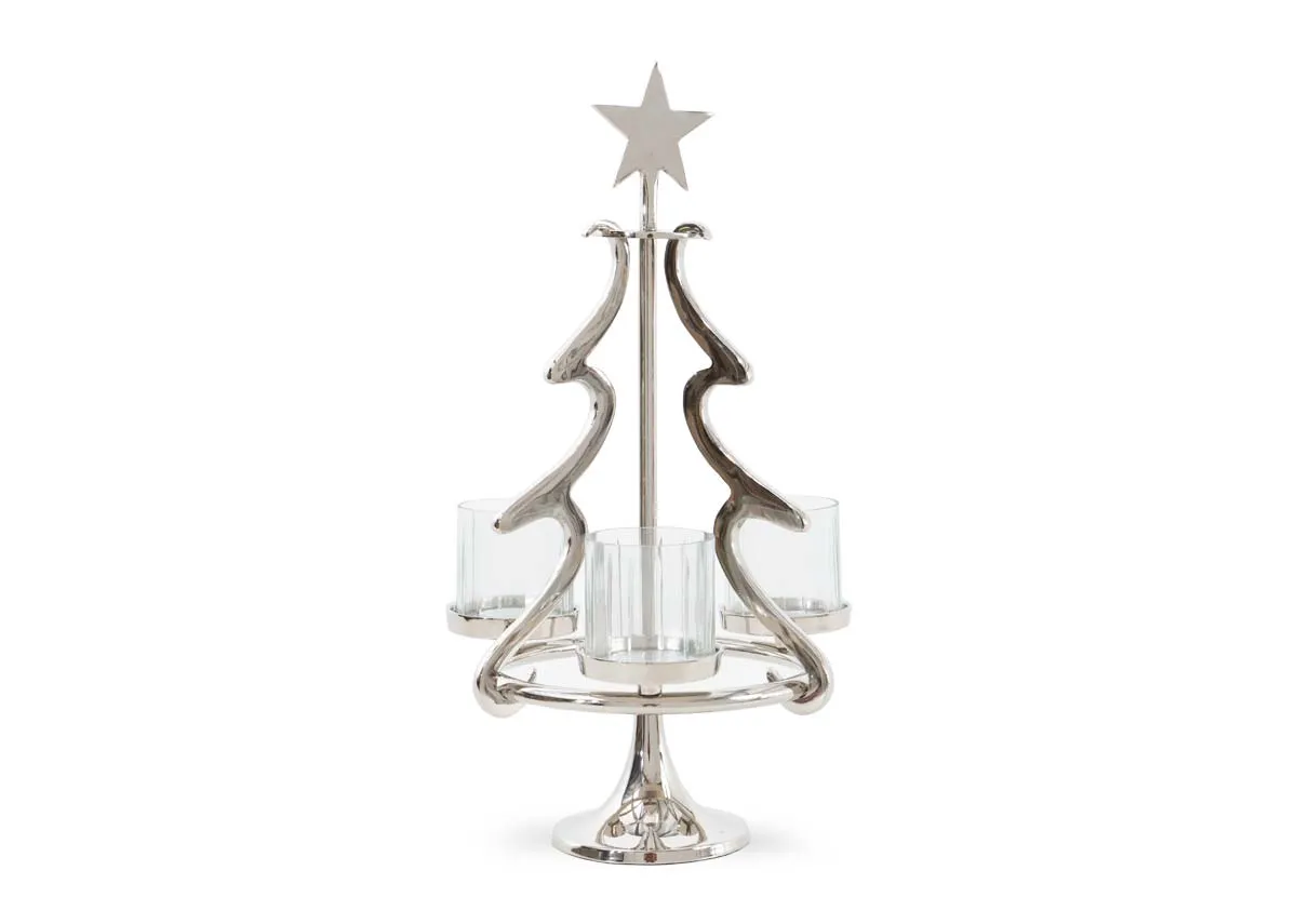 Medium Eve Nickel Xmas Tree - Christmas Candle Holder