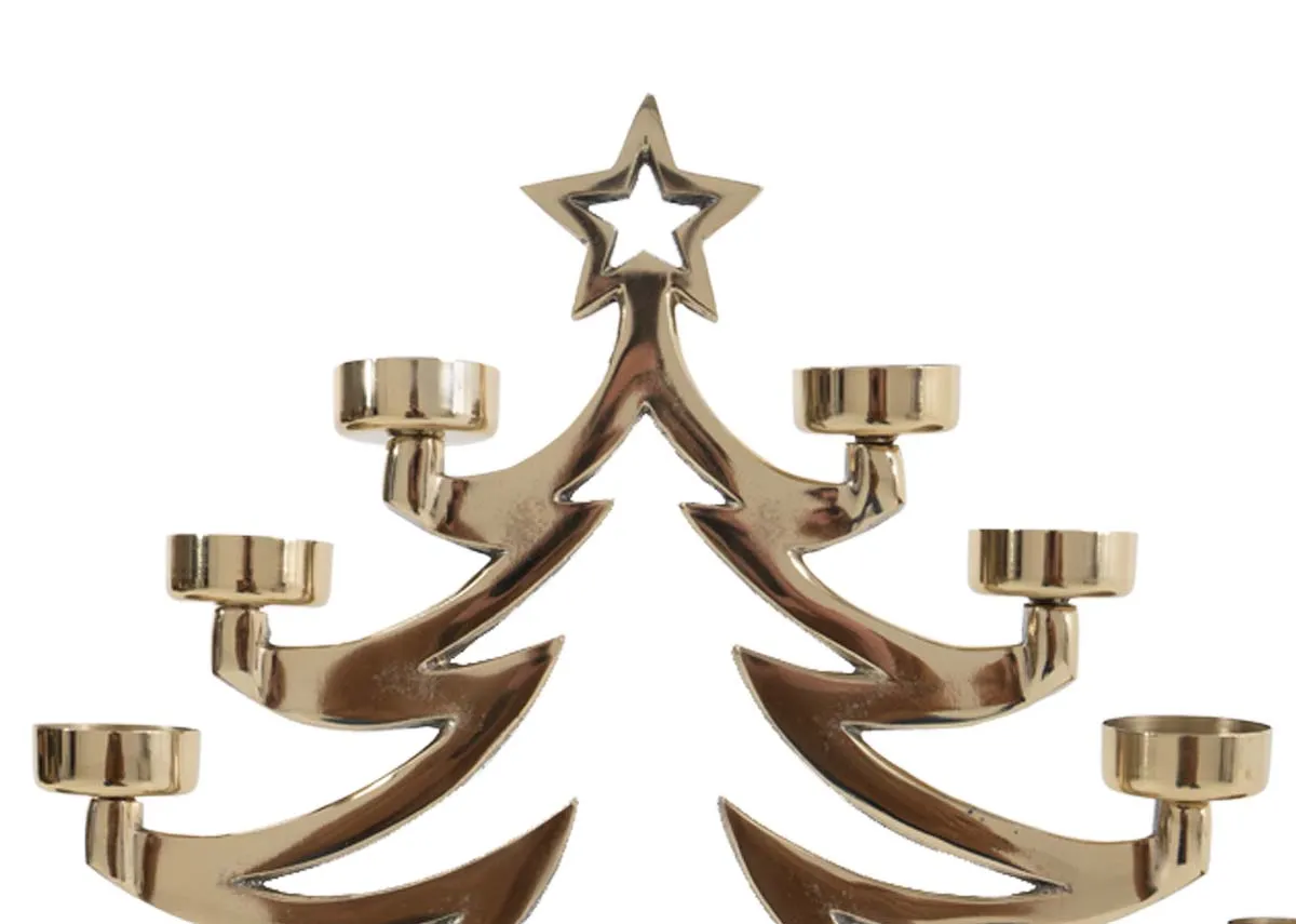 A dimension image of the Gold 8 light candle holder with  35cm x 39cm