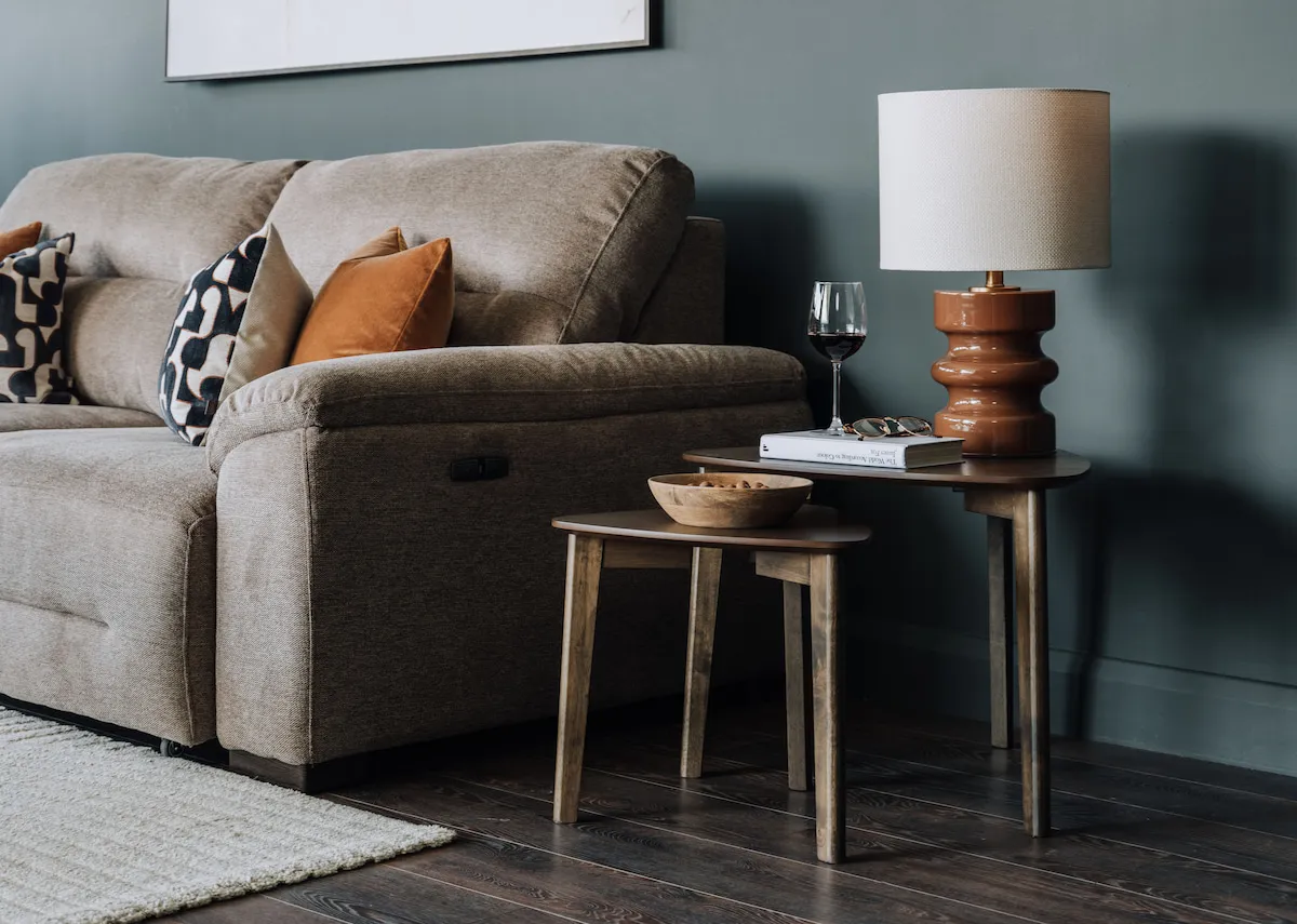 Nest of 2 Brown Wood Tables - Sonoma