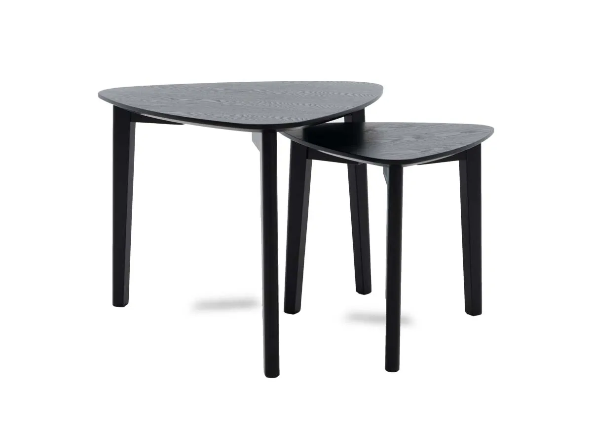Nest of 2 Black Wood Tables - Sonoma