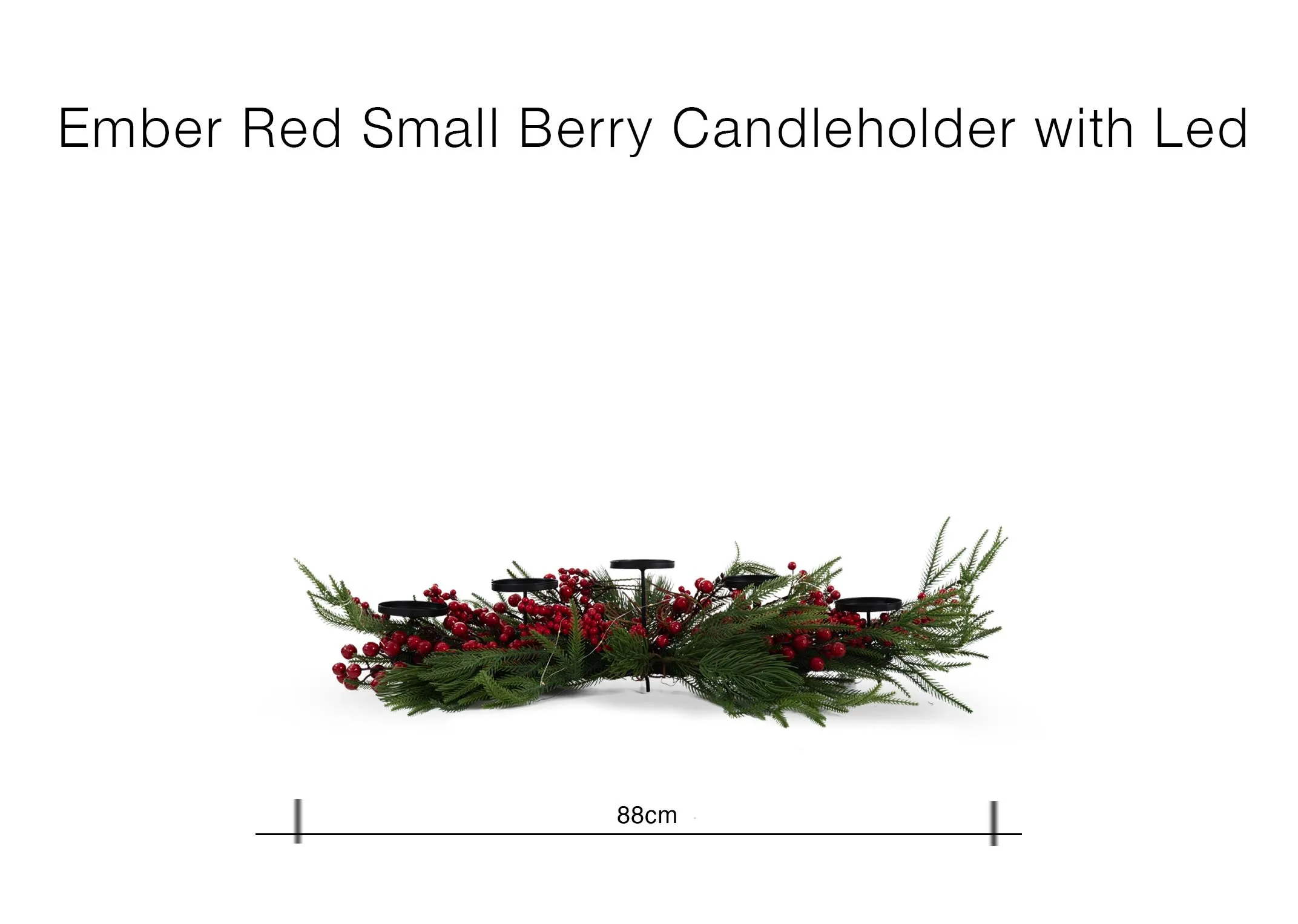 A dimension image of the Ember Red Candle holder with 88cm