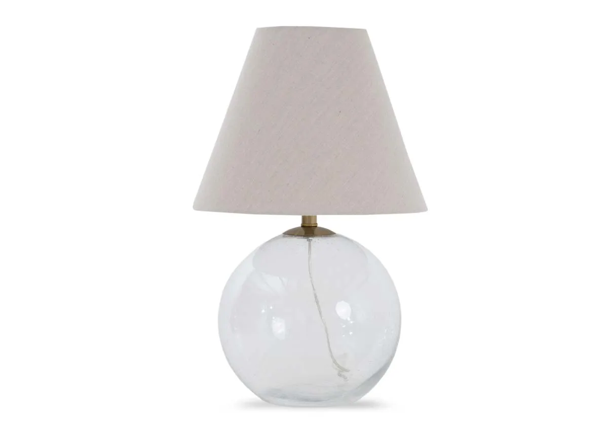 Glass Ball Table Lamp with Shade - Ethel