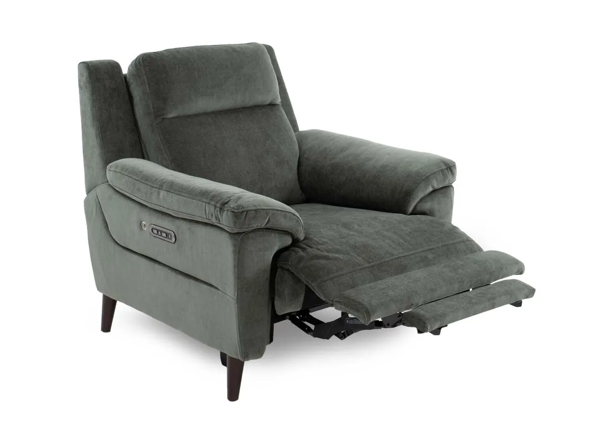 A dimension image of the Elliot recliner with