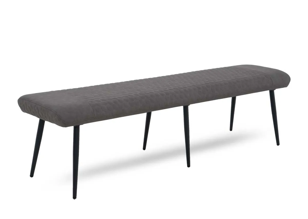 Grey Faux Leather Flat Bench - Barton