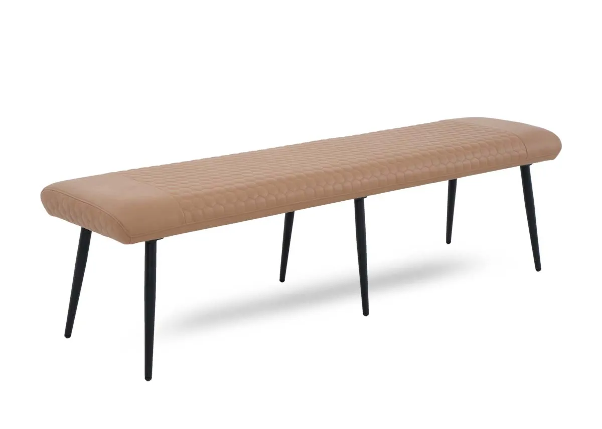 Light Brown Faux Leather Flat Bench - Barton