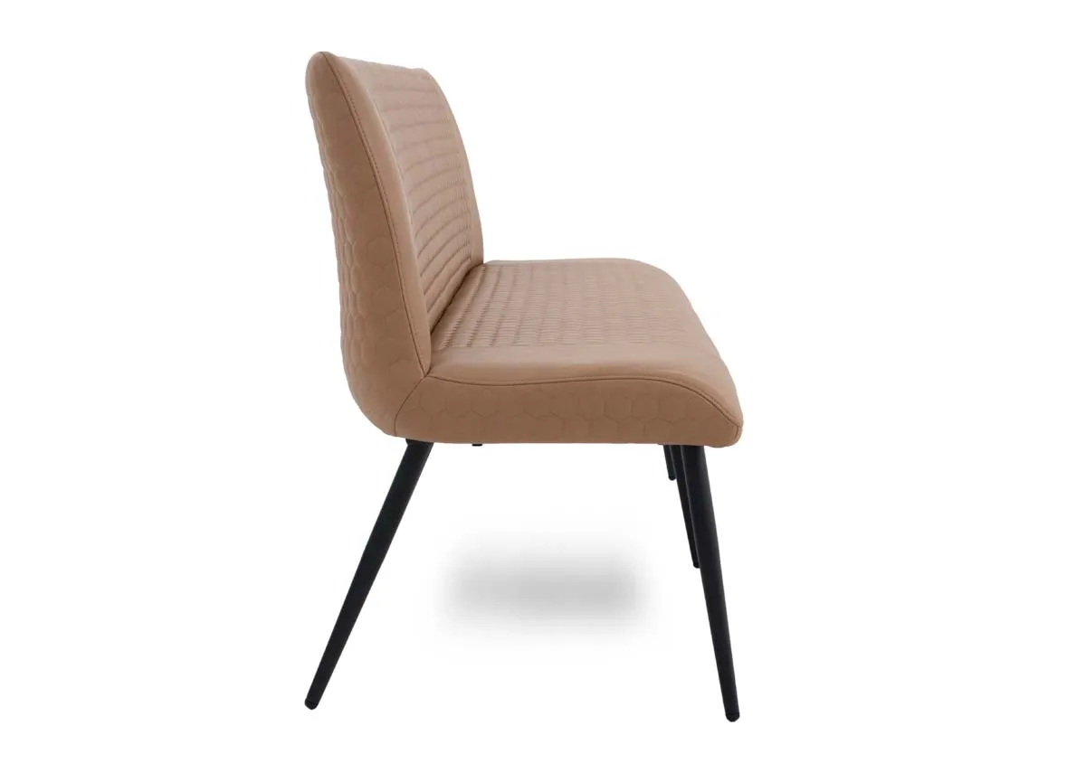 cm x A dimension image of the Barton brown bench with 49cm x 90cm