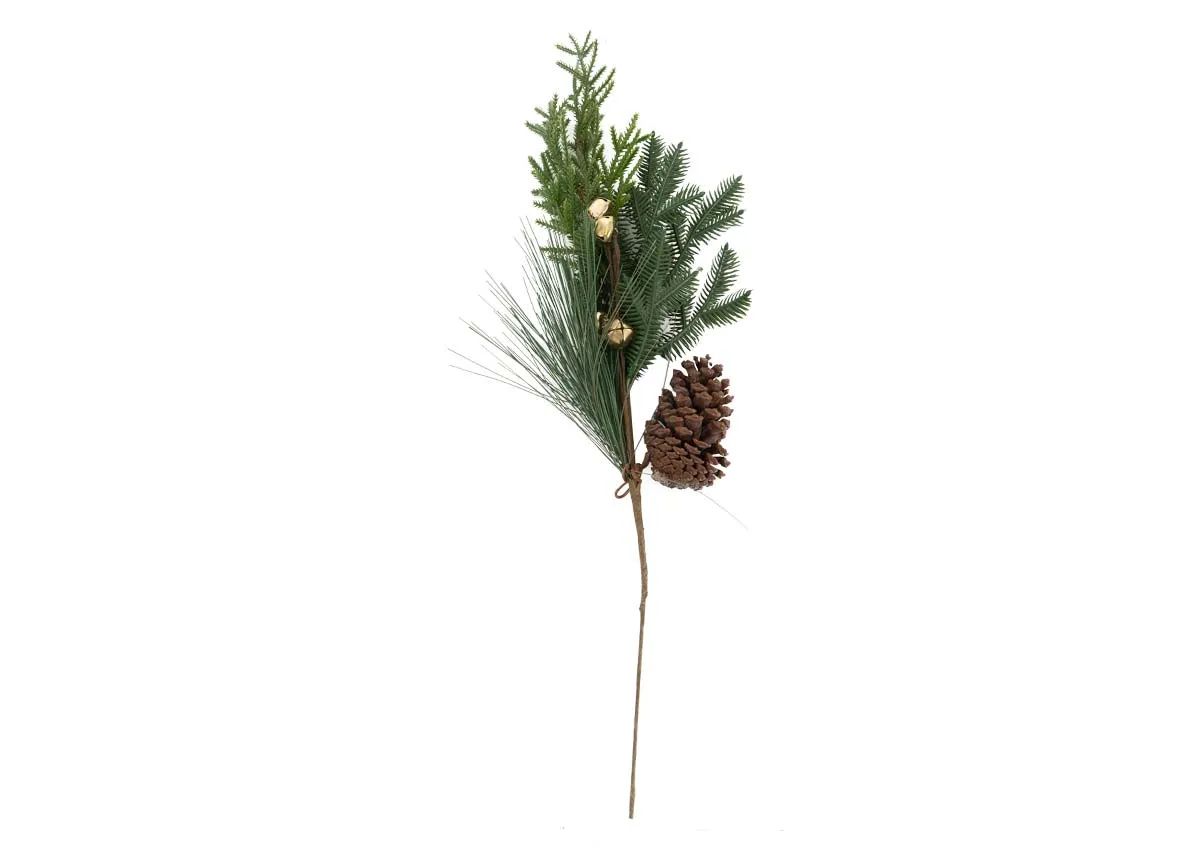Bell & Pine Cone - Christmas Pick