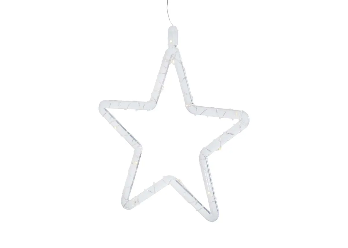 A closeup of the led star not lit up