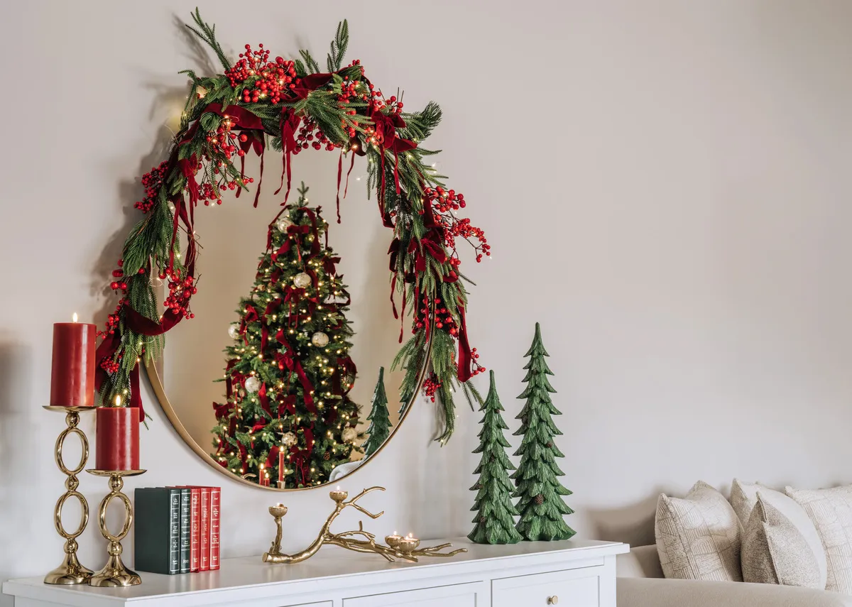 Large Green Tree with Glitter - Christmas Ornament