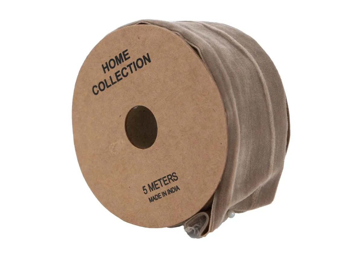 Vintage Taupe Velvet Ribbon Roll - Christmas Decoration