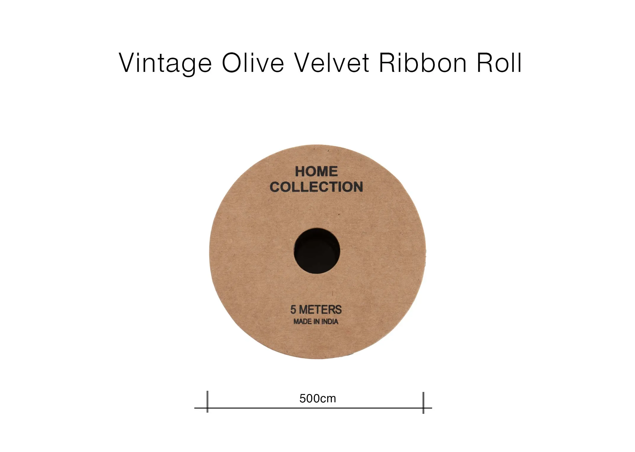 A dimension image of the Vintage ribbon roll with 5 metres