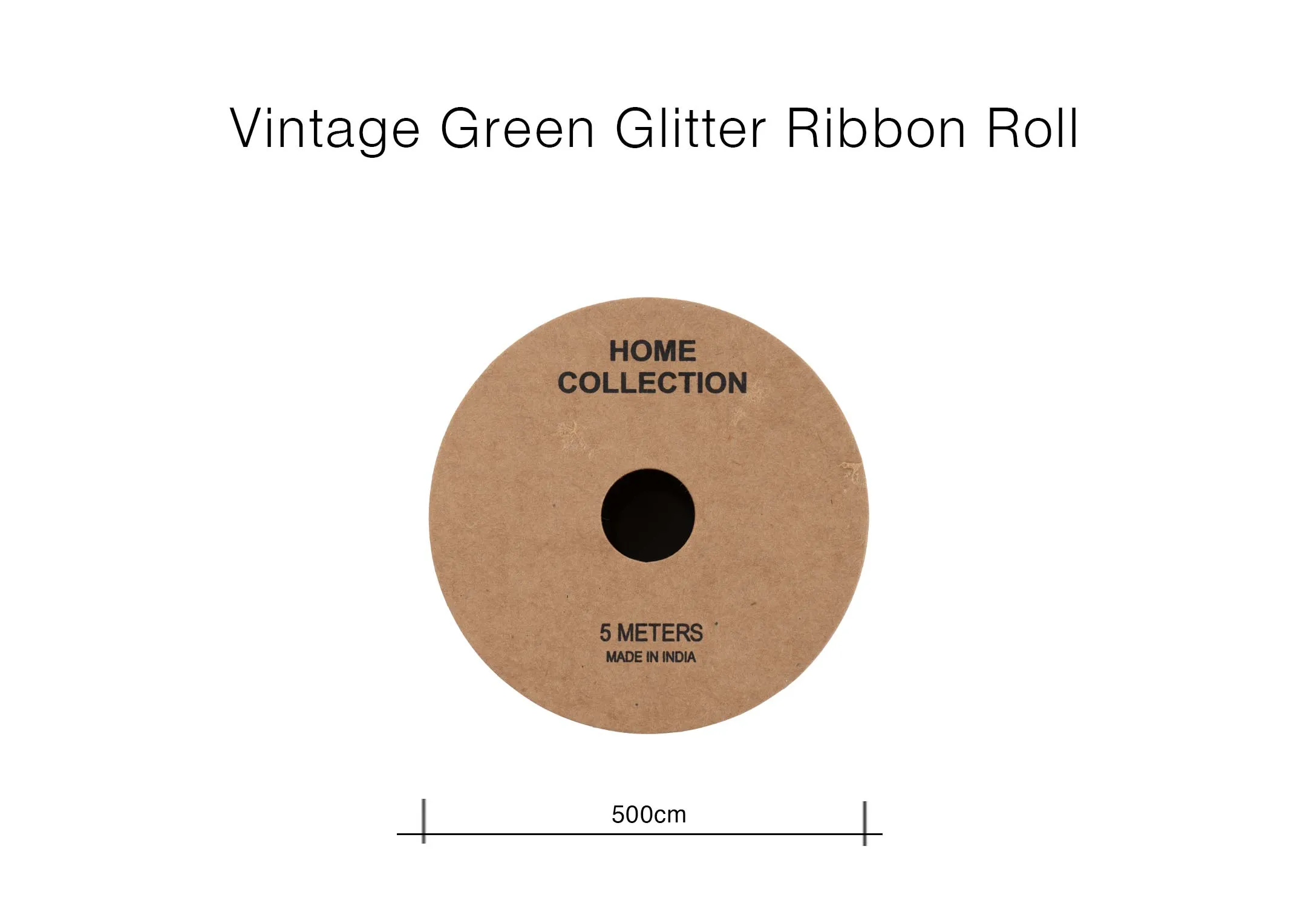 A dimension image of the Vintage green roll with 5 metres