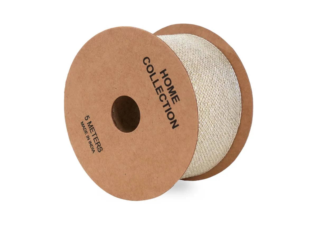 5M Vintage Gold Ribbon Roll - Christmas Decoration