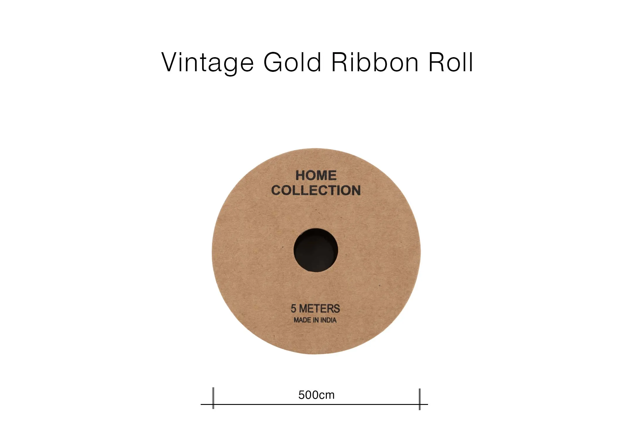 A dimension image of the Vintage Ribbon roll with 5m