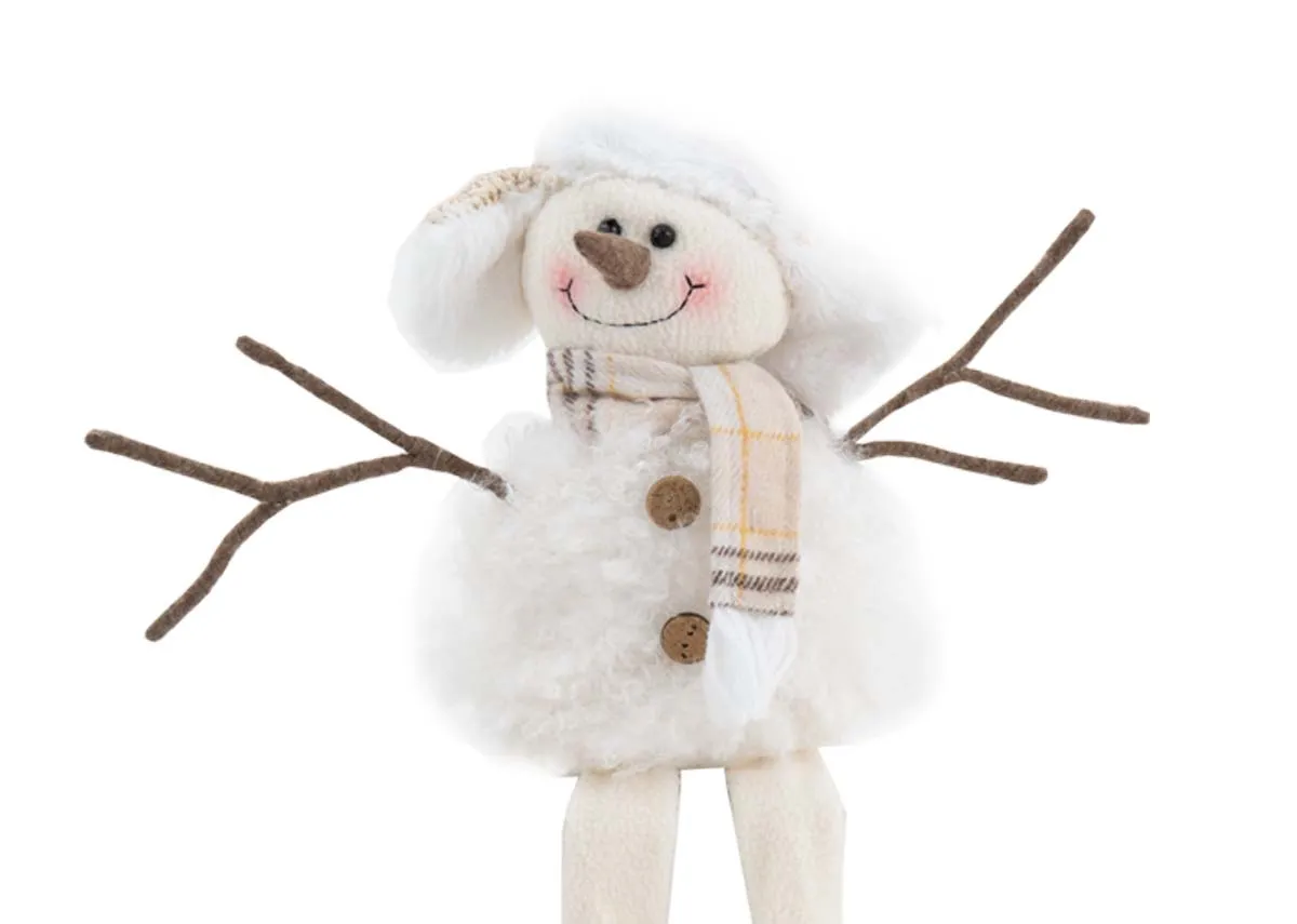 A dimension image of the Star Sitting Snowman with 30cm x 49cm